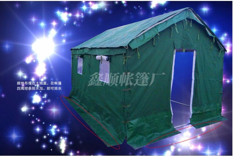 合肥迷彩防水防風一居室軍用民用工地施工帳篷三層賬防水防雨迷彩放貨免搭建圖片_高清圖_細節圖