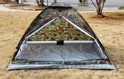 野營(yíng)帳蓬 四人單層軍綠迷彩帳篷，軍用品質(zhì)，義烏市云水遙現(xiàn)貨供應(yīng)